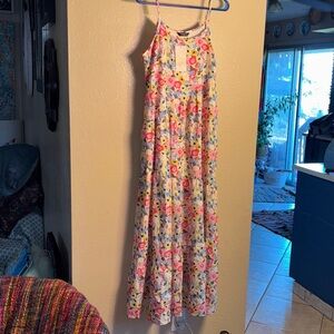 NWT Fashion Floral Maxi Dress with beautiful vibrant colors, layered ruffles, d
